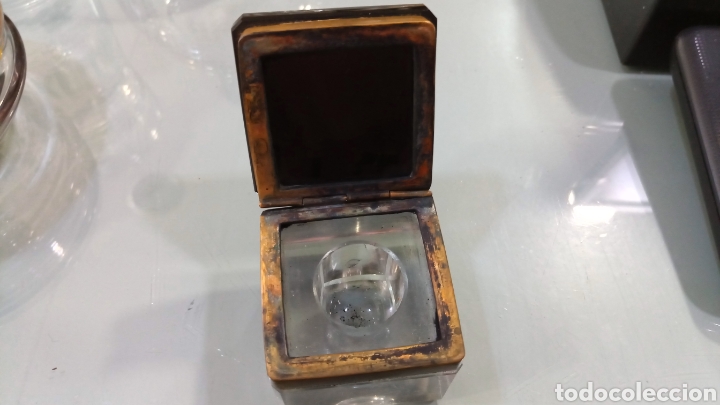 Antig&uuml;edades: Tintero cristal negro y transparente - Foto 4
