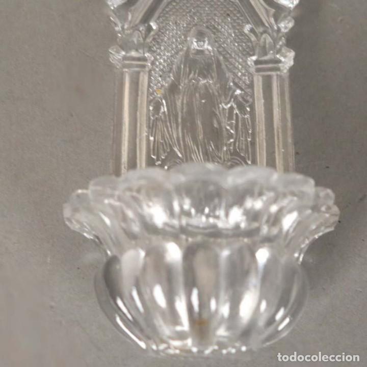 Antig&uuml;edades: BENDITERA DE CRISTAL PRENSADO. 1900 - 1920 - Foto 5