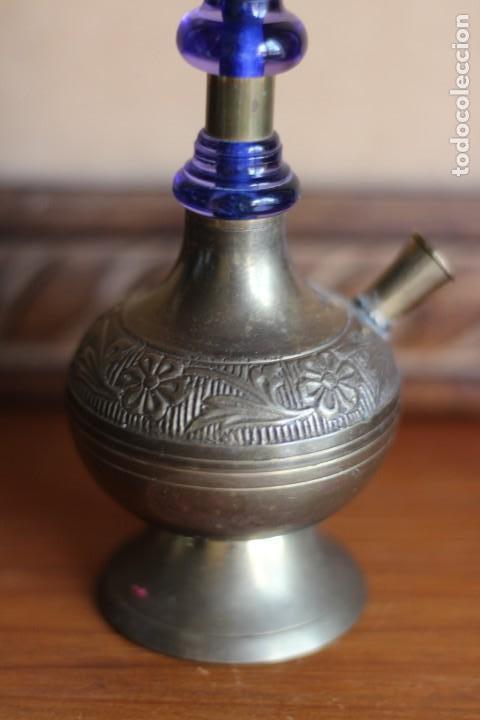 Antig&uuml;edades: CACHIMBA PIPA DE FUMAR ARABE DE MARRUECOS DE BRONCE Y CRISTAL