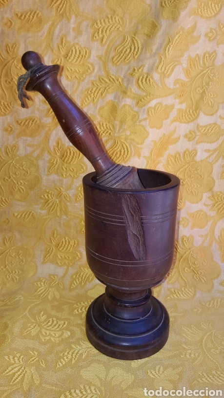 Antig&uuml;edades: GRAN MORTERO ANTIGUO DE MADERA - Foto 4