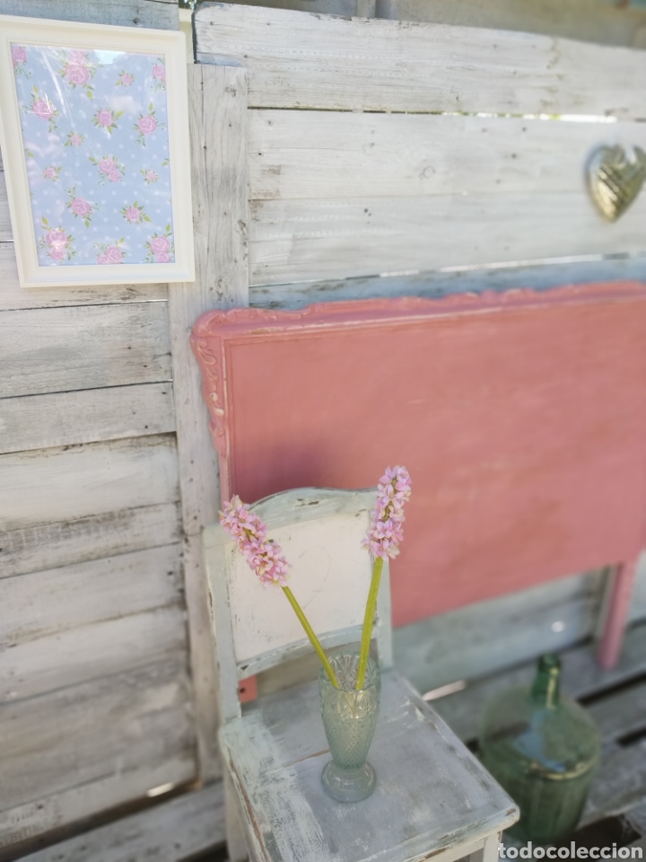 Antig&uuml;edades: Cabecero antiguo decapado en rosa - Foto 7