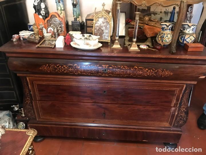 Antig&uuml;edades: EXCEPCIONAL COMODA FERNANDINA, CON MARQUETERIA - Foto 3