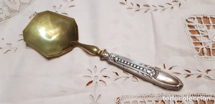 Antig&uuml;edades: Cubierto de servir franc&eacute;s ba&ntilde;o de plata. - Foto 4