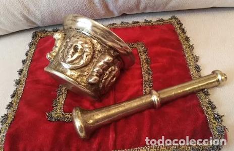 Antig&uuml;edades: Almirez antig&uuml;o de bronce - Foto 4