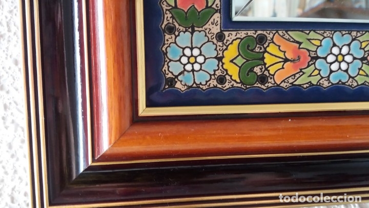 Antig&uuml;edades: Espejo de esmalte y madera - Foto 4