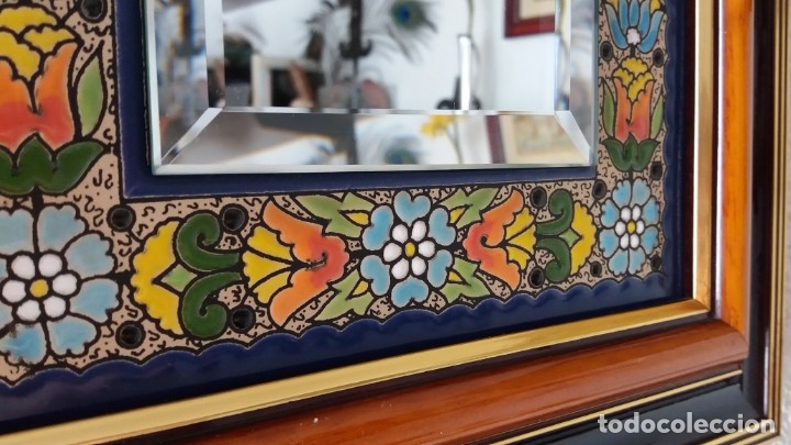 Antig&uuml;edades: Espejo de esmalte y madera - Foto 5