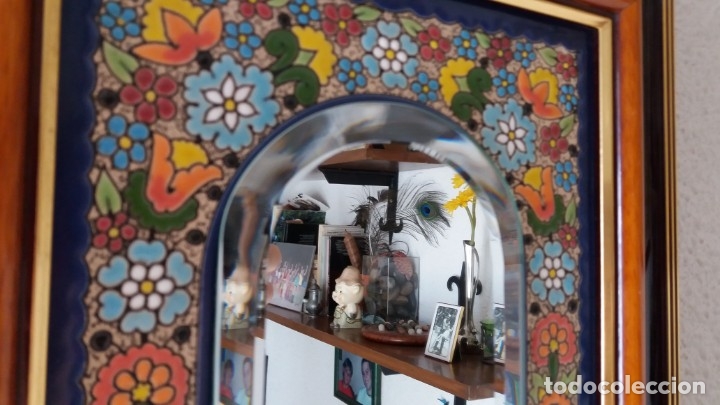 Antig&uuml;edades: Espejo de esmalte y madera - Foto 8