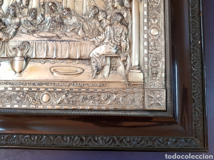 Antig&uuml;edades: CUADRO ULTIMA CENA CON MARCO ORIGINAL DE EPOCA - Foto 6