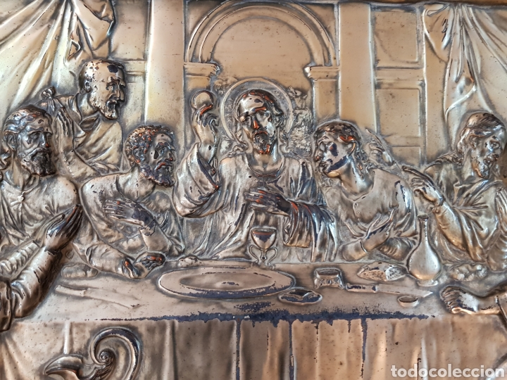 Antig&uuml;edades: CUADRO ULTIMA CENA CON MARCO ORIGINAL DE EPOCA - Foto 8