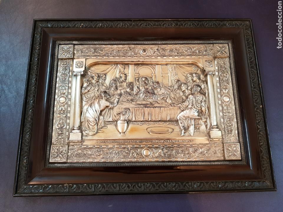 Antig&uuml;edades: CUADRO ULTIMA CENA CON MARCO ORIGINAL DE EPOCA - Foto 10