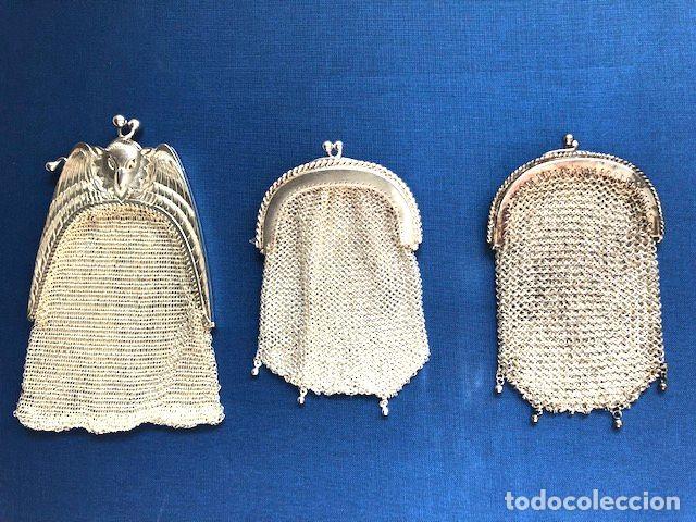 Antig&uuml;edades: 3 Monederos de malla y plata - Foto 1