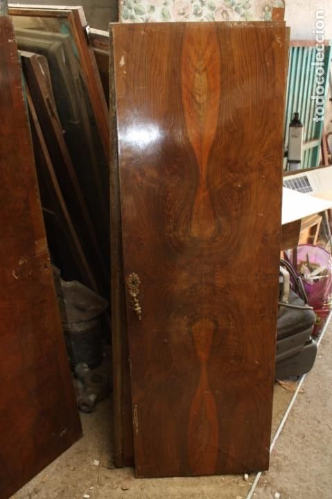 Oggetti Antichi: Pareja de puertas en madera de ra&iacute;z con tirador.