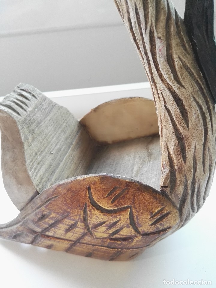 Antig&uuml;edades: Cisne de madera policromada antiguo - Foto 6