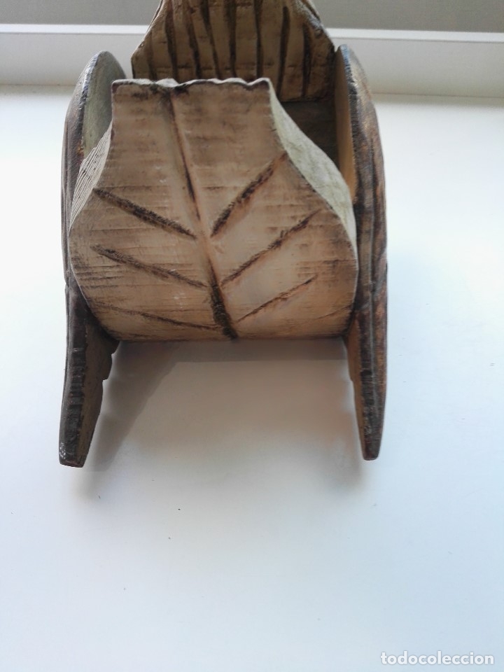 Antig&uuml;edades: Cisne de madera policromada antiguo - Foto 7