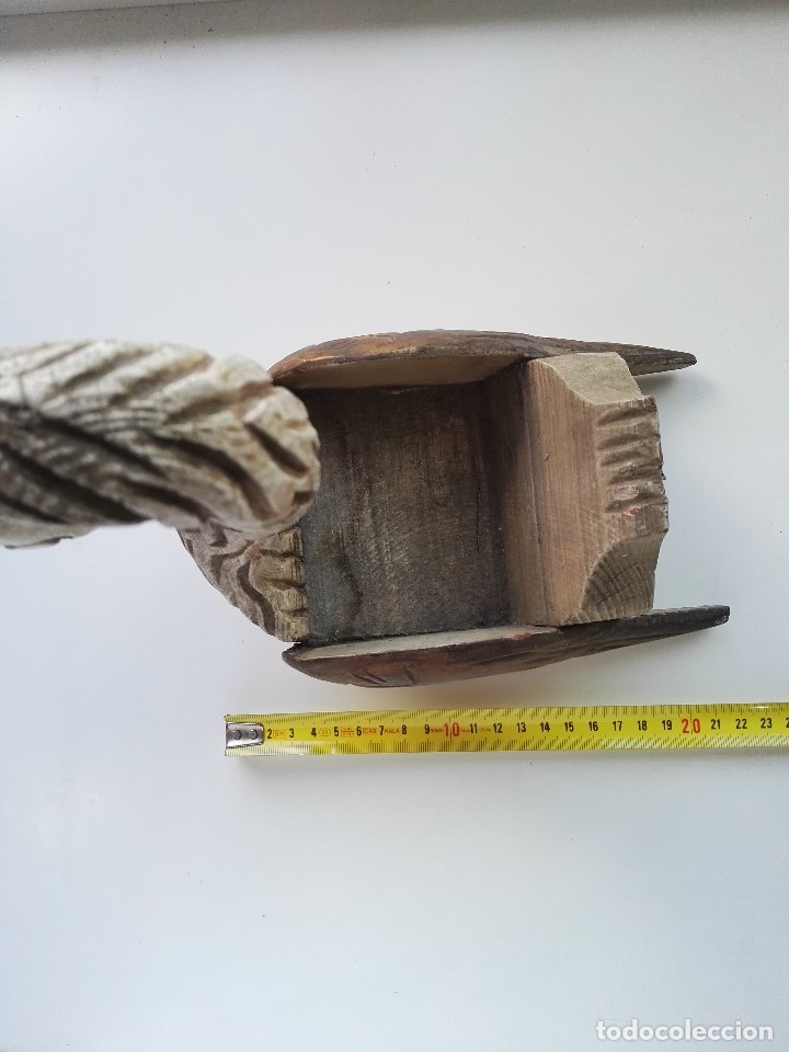 Antig&uuml;edades: Cisne de madera policromada antiguo - Foto 10