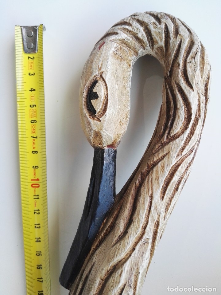 Antig&uuml;edades: Cisne de madera policromada antiguo - Foto 14