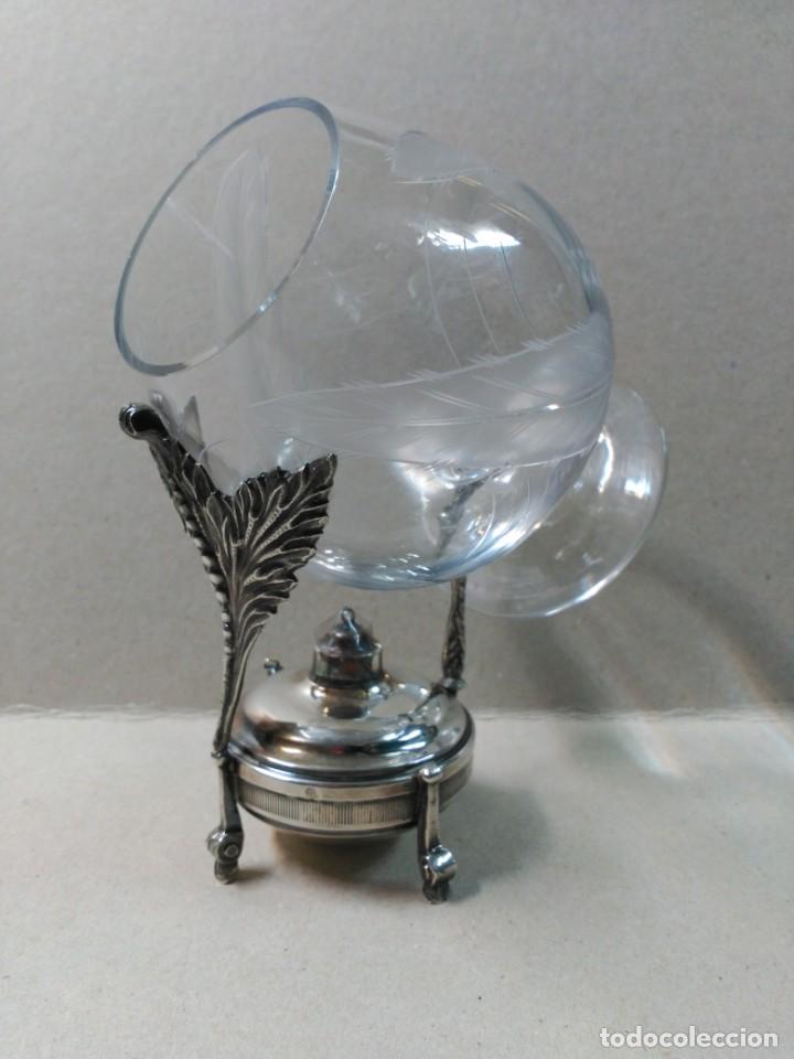 Antig&uuml;edades: CALIENTACOPAS Y COPA DE METAL Y CRISTAL - Foto 2