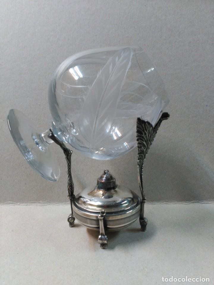 Antig&uuml;edades: CALIENTACOPAS Y COPA DE METAL Y CRISTAL - Foto 6