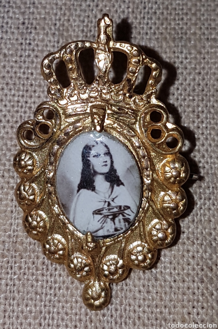 Antig&uuml;edades: Medalla hojalata virgen - Foto 1