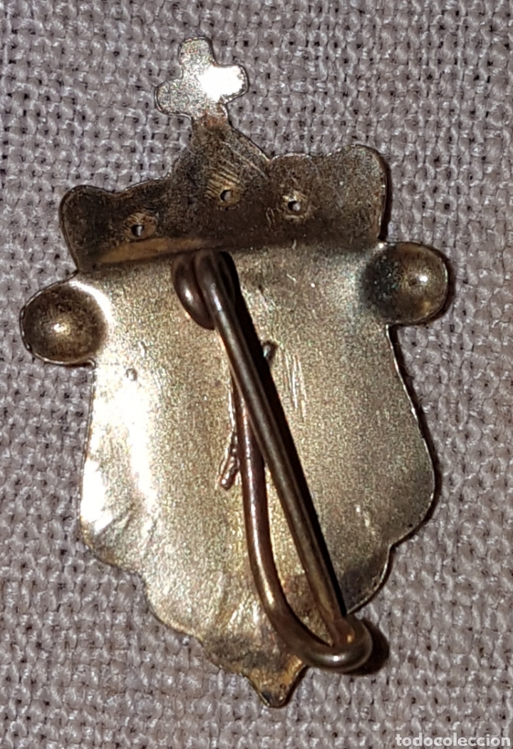 Antig&uuml;edades: Medalla plata sobredorada porcelana - Foto 2