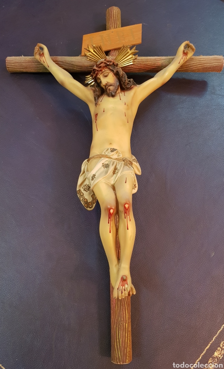 Antig&uuml;edades: CRISTO DE 45 CM CON CRUZ RUSTICA - Foto 1