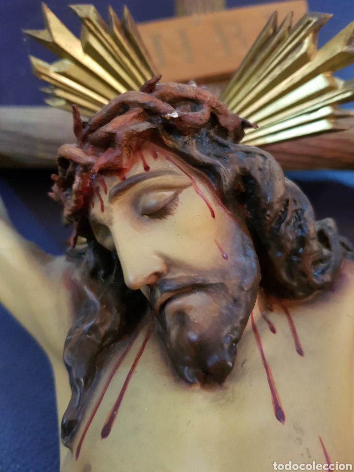 Antig&uuml;edades: CRISTO DE 45 CM CON CRUZ RUSTICA - Foto 3