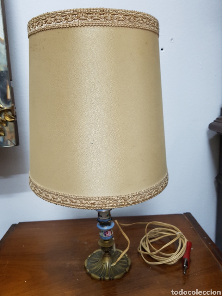 Antig&uuml;edades: L&aacute;mpara bronce y cer&aacute;mica - Foto 3