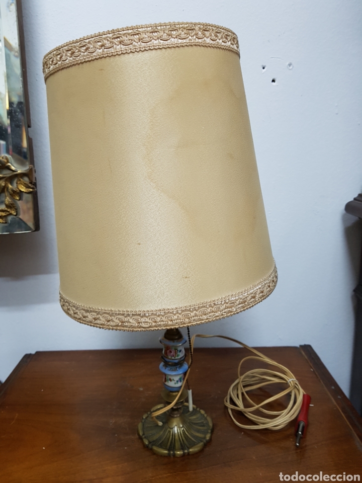 Antig&uuml;edades: L&aacute;mpara bronce y cer&aacute;mica - Foto 4