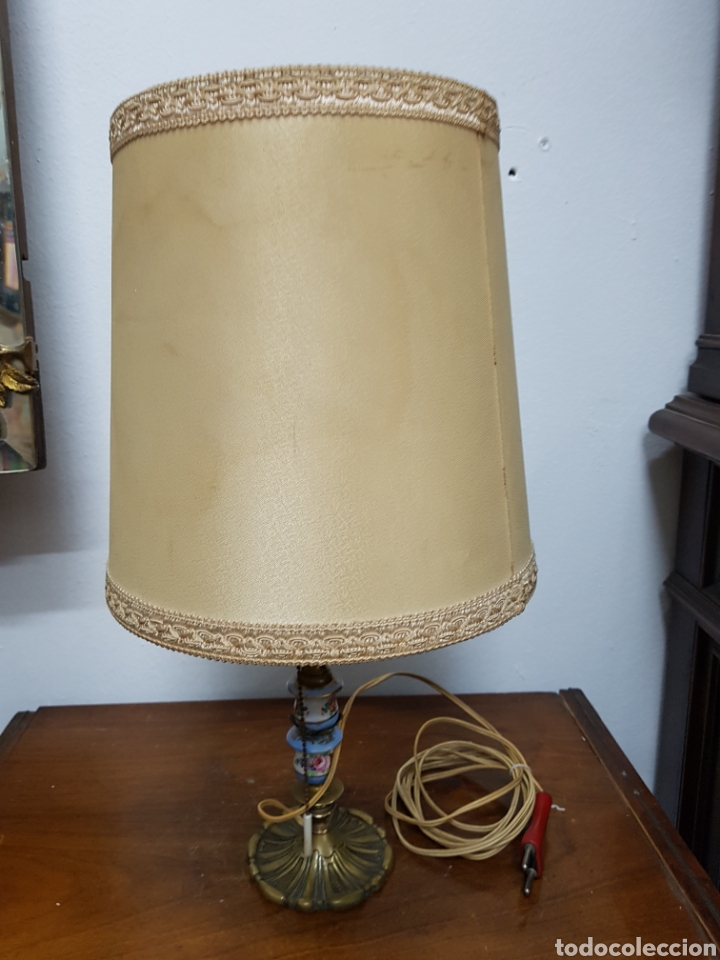 Antig&uuml;edades: L&aacute;mpara bronce y cer&aacute;mica - Foto 5