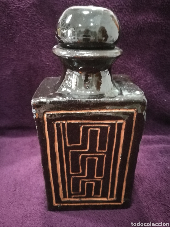 Antig&uuml;edades: Botella de cer&aacute;mica artesanal - Foto 1