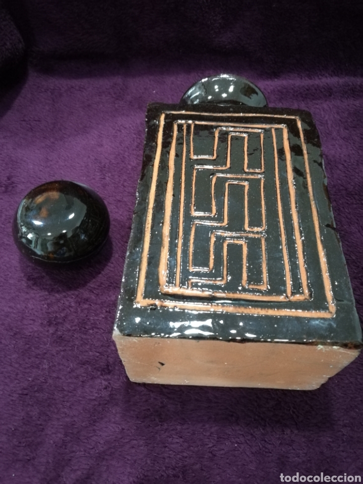 Antig&uuml;edades: Botella de cer&aacute;mica artesanal - Foto 3