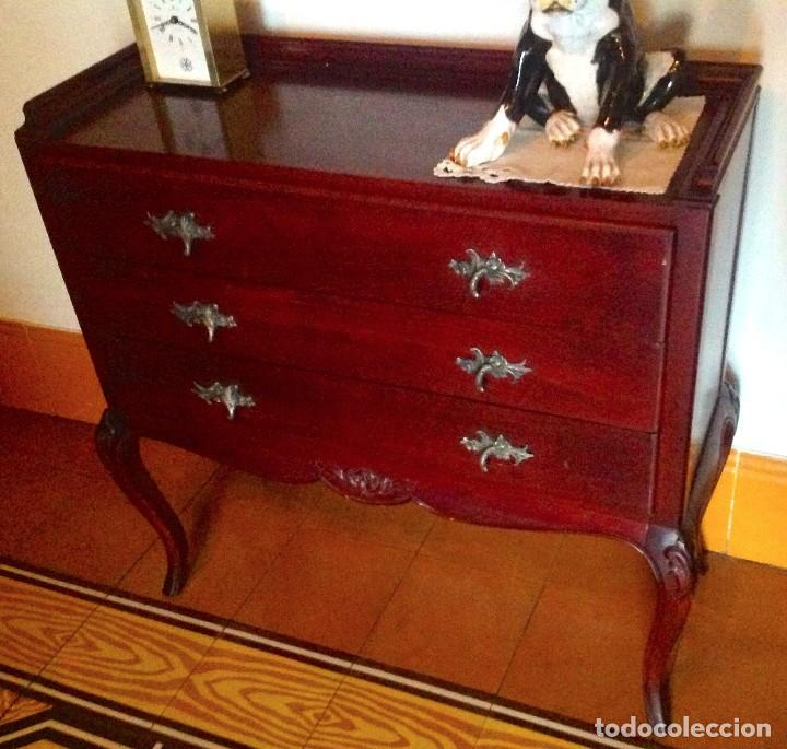 Antig&uuml;edades: Mueble De Madera Caoba Con Tres Cajones - Foto 4