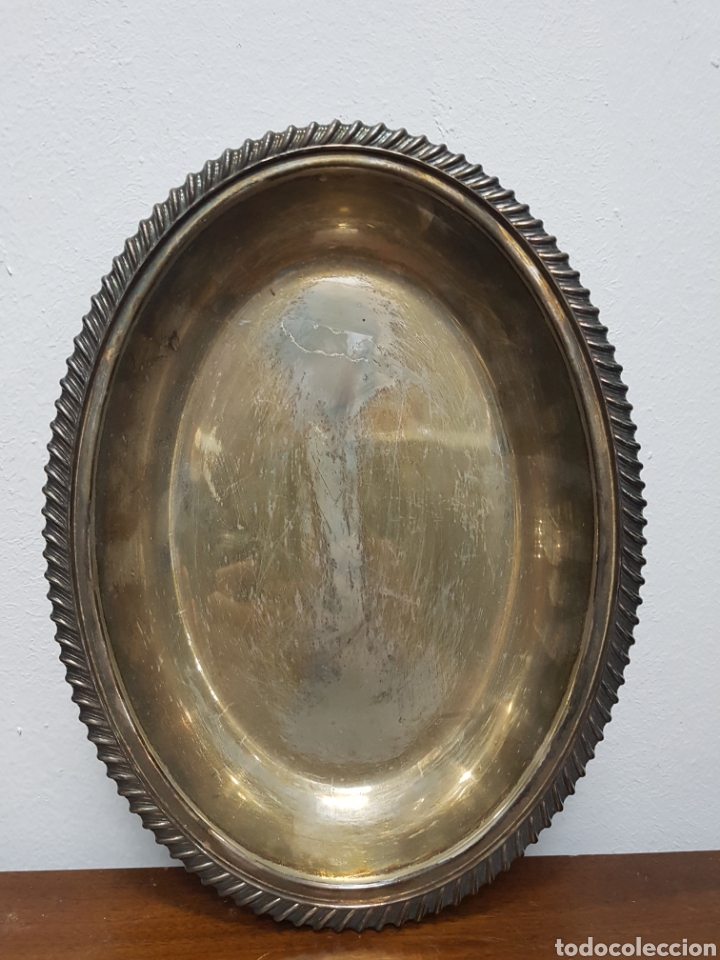 Antig&uuml;edades: Bandeja ovalada metal vintage - Foto 3