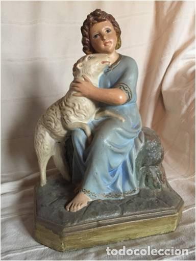 Antig&uuml;edades: FIGURA DE PASTOR CON OVEJA - Foto 1