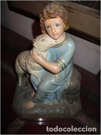 Antig&uuml;edades: FIGURA DE PASTOR CON OVEJA - Foto 3