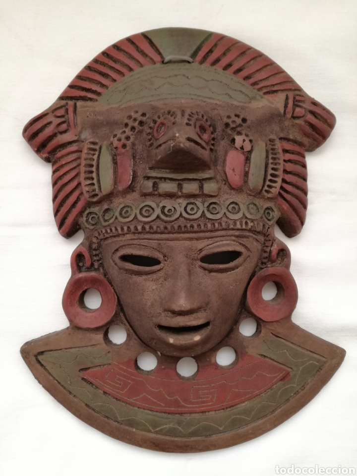 Antig&uuml;edades: Mascara Azteca Terracota. - Foto 1