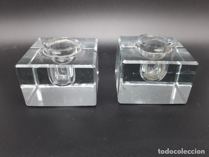 Antig&uuml;edades: Pareja tinteros cristal - Foto 1