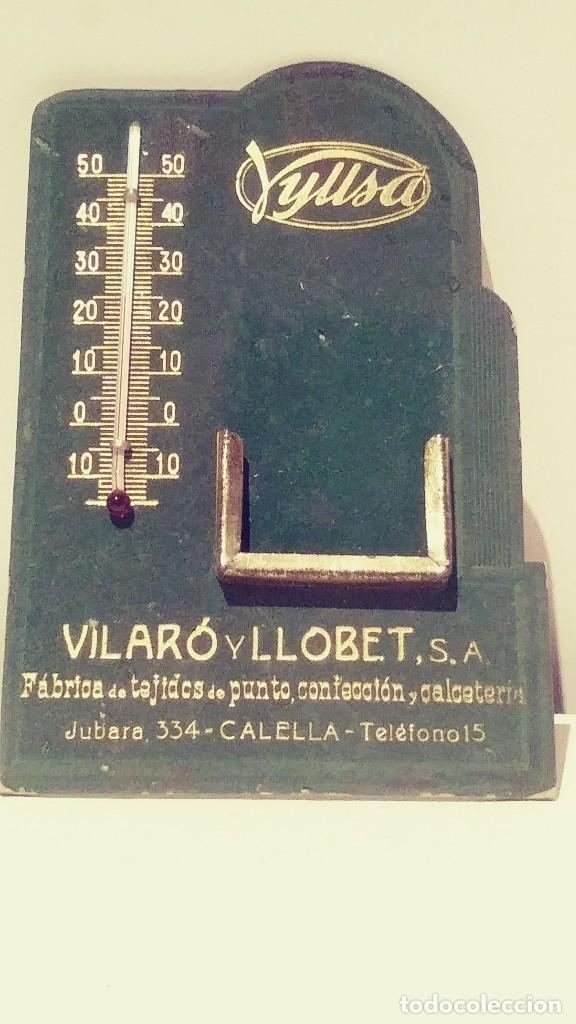 Antig&uuml;edades: EXPOSITOR CON TERMOMETRO PUBLICIDAD - Foto 2