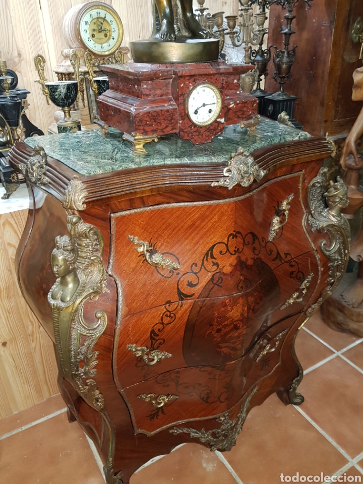Antig&uuml;edades: Comoda Luis XV con adornos de bronce - Foto 13