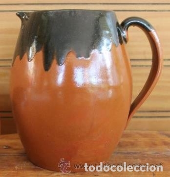 Antig&uuml;edades: JARRA PARA VINO EN BARRO ESMALTADO - Foto 1