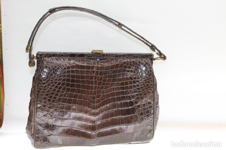 Antig&uuml;edades: BOLSO EN PIEL DE COCODRILO. - Foto 6