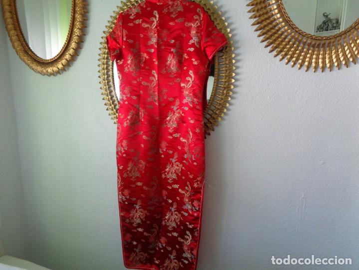 Antig&uuml;edades: BONITO KIMONO EN SEDA BROCADA COLO ROJO - Foto 13