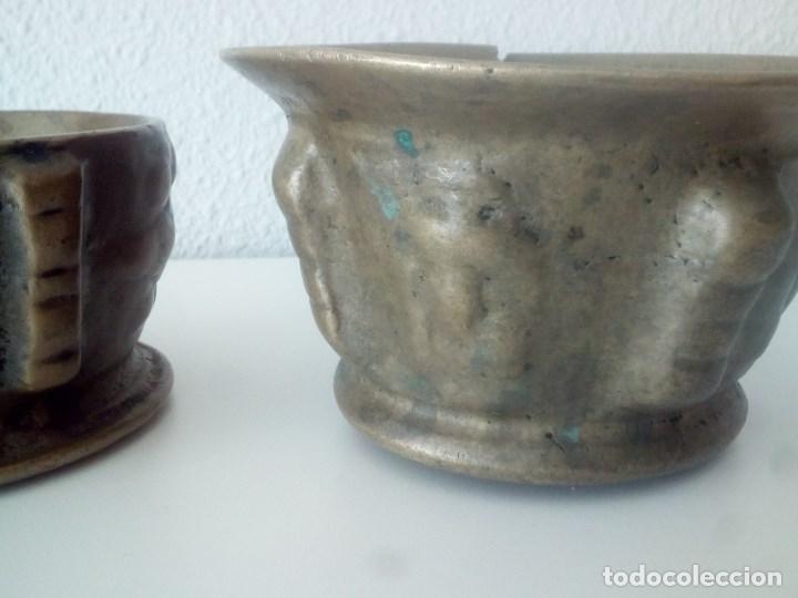 Antig&uuml;edades: 3 Antiguos Morteros-Almirez. Bronce y alabastro. - Foto 18