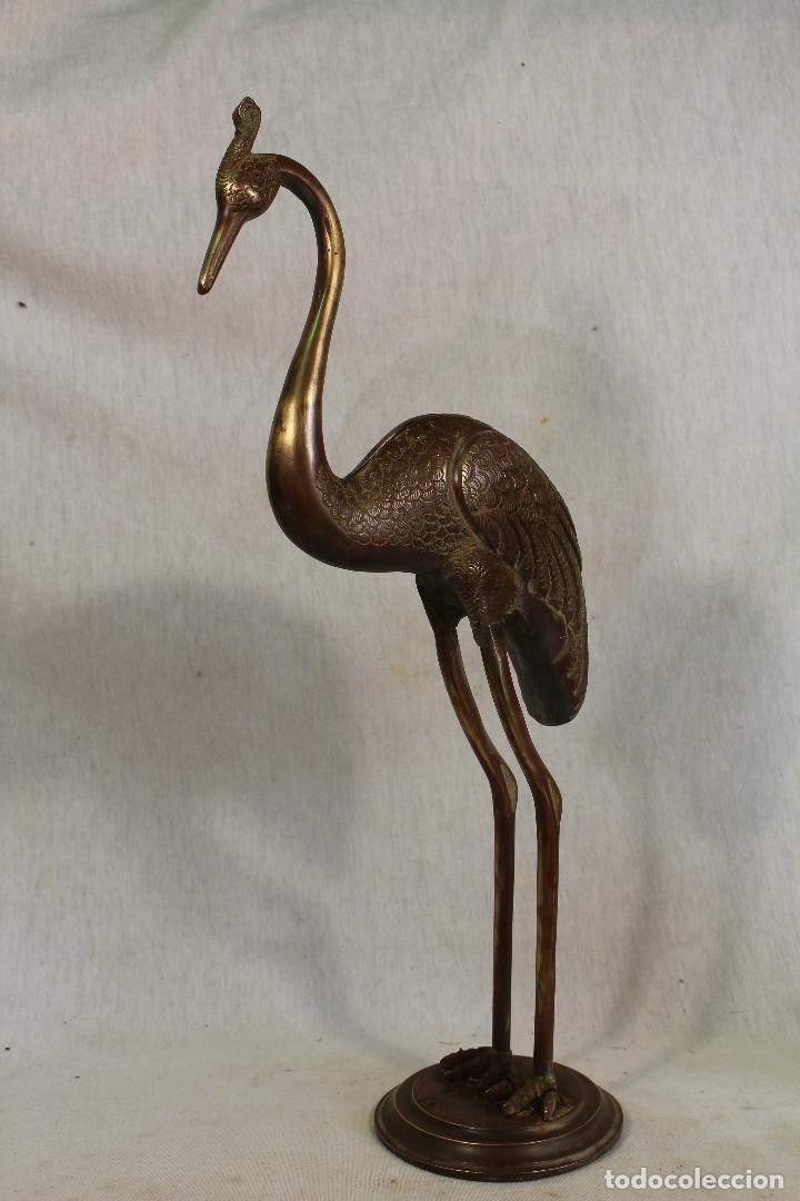 Antig&uuml;edades: ave grulla en bronce - Foto 3
