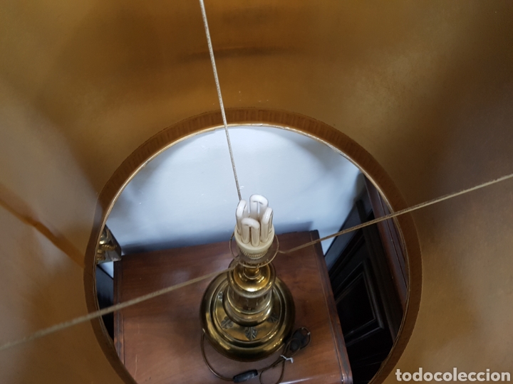 Antig&uuml;edades: L&aacute;mpara pie de lat&oacute;n Vintage - Foto 5