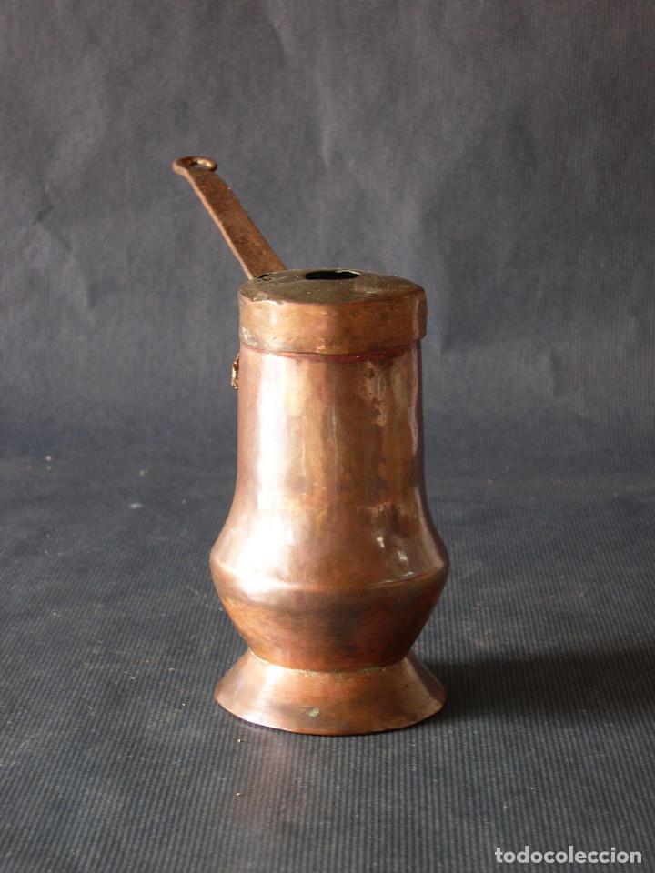 Antig&uuml;edades: CHOCOLATERA EN COBRE S. XIX - Foto 2