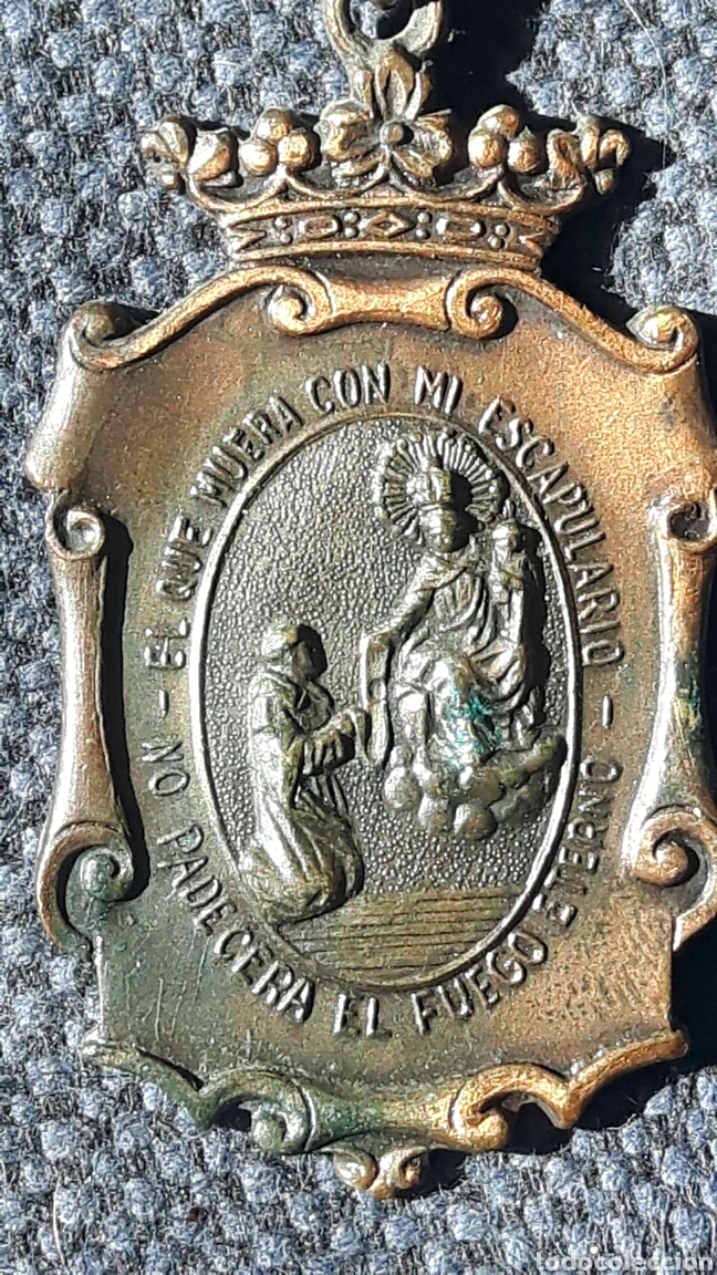 Antig&uuml;edades: Medalla escapulario antiguo - Foto 3
