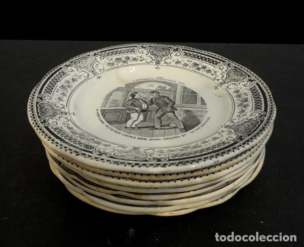 Antig&uuml;edades: Juego de 9 platos del s. XIX - Foto 1