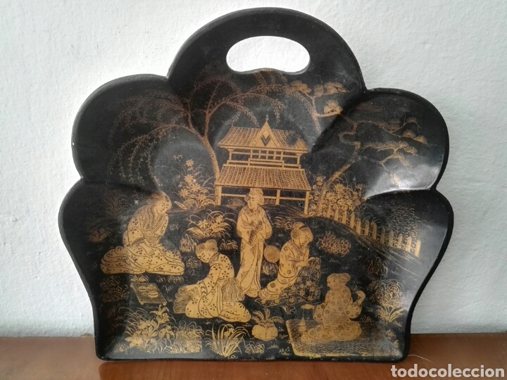 Antig&uuml;edades: Recogedor chino de papel mache. - Foto 4
