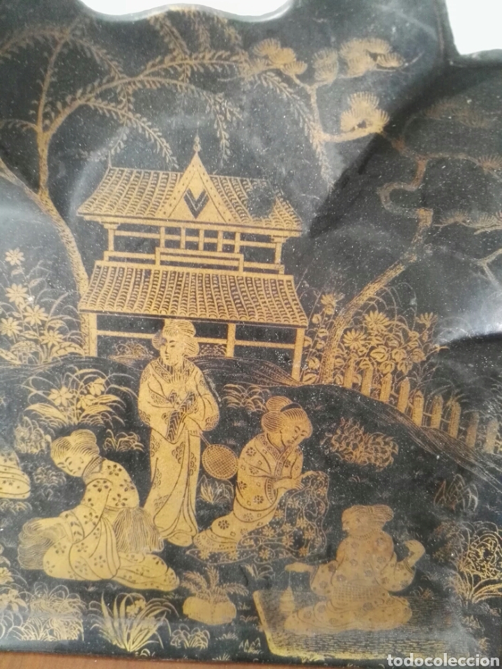 Antig&uuml;edades: Recogedor chino de papel mache. - Foto 5